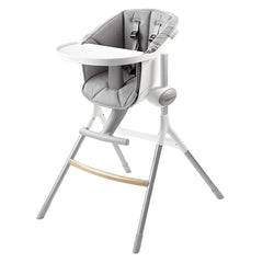 BEABA Up & Down Evolutive Highchair Bundle (White/Grey) - showing the highchair with its cushion and food tray
