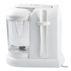 BEABA Babycook Solo (White/Silver) - showing the rear of the machine and the spatula in its housing