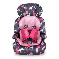Cosatto Zoomi Group 123 Car Seat (Unicorn Land) - front view, shown here with its reversible seat liner