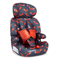 Cosatto Zoomi 123 Car Seat - Charcoal Mister Fox - with 5 point plus harness