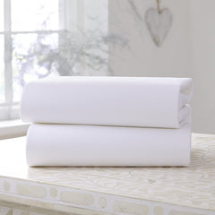 Clair De Lune Fitted Sheets for Pram/Crib Sheets - Pack of 2 (White) - lifestyle image