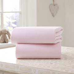 Clair De Lune Fitted Sheets for Pram/Crib Sheets - Pack of 2 (Pink) - lifestyle image