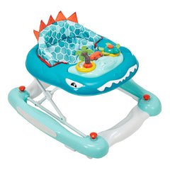 MyChild Dino 2-in-1 Walker/Rocker (Aqua Grey) - quarter view, shown here without its basket