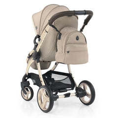 egg2 Luxury Bundle (Feather) - showing the rear of the stroller with the included matching backpack