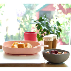 BEABA Silicone Meal Set (Pink) - lifestyle image