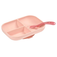 BEABA Silicone Suction Compartment Plate (Pink)