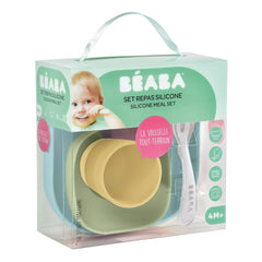 BEABA Silicone Meal Set (Natural) - showing the set within its packaging