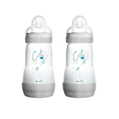 MAM Easy Start Anti-Colic Bottles (Grey) - showing two of the 260ml bottles (design may vary)