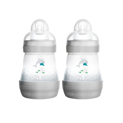 MAM Easy Start Anti-Colic Bottles (Grey) - showing two of the 160ml bottles (design may vary)