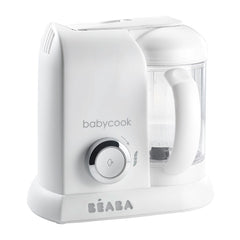 BEABA Solo 4-in-1 Babyfood Bundle (White/Silver) - showing the Babycook Solo machine