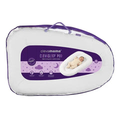 Clevamama ClevaSleep POD (White & Grey Chevron) - showing the pod in its protective packaging