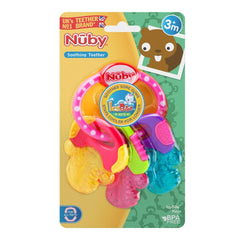 Nuby Icy Bites Teether Keys (Pink) - shown here in their packaging