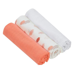 ClevaMama Muslin Cloth Set (Coral) - showing the texture of the cloths
