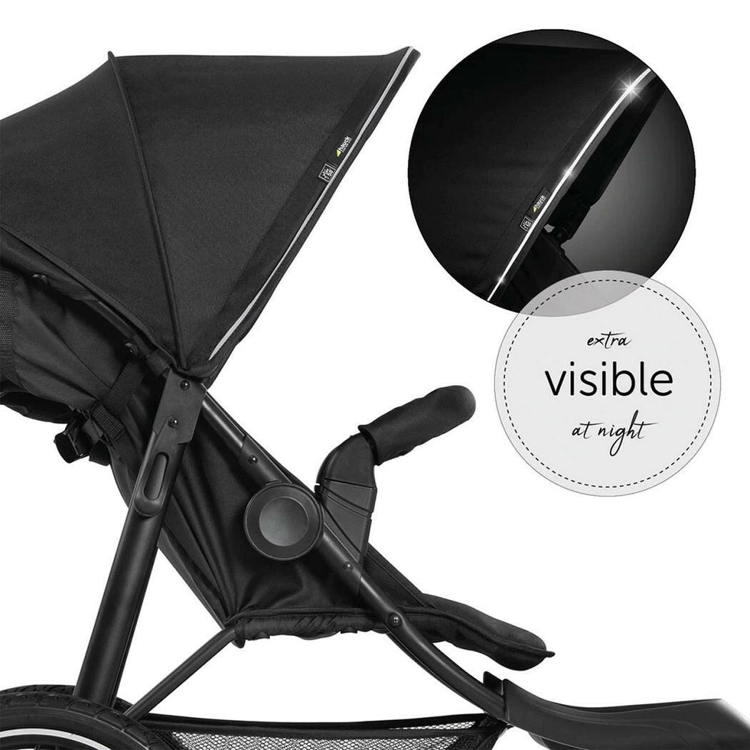 Hauck Runner2 All Terrain Pushchair (Black) - showing the stroller`s reflective safety strip