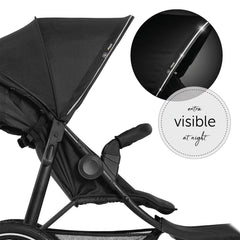Hauck Runner2 All Terrain Pushchair (Black) - showing the stroller`s reflective safety strip