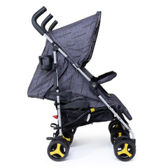 Cosatto Supa Dupa Twin Stroller (Fika Forest) - side view, shown here with the seats reclined and showing the cup holder