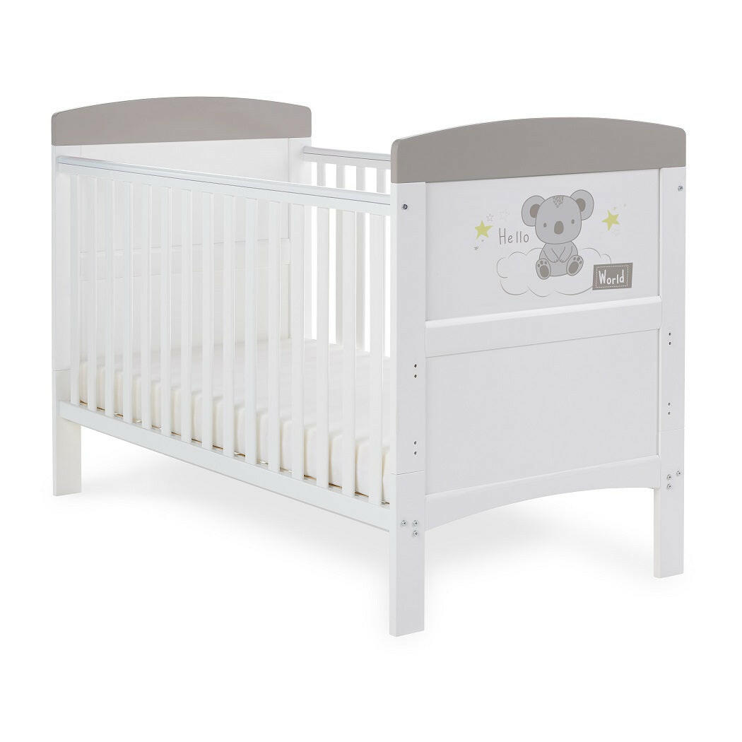 Obaby Grace Inspire Cot Bed (Hello World Koala - Grey)
