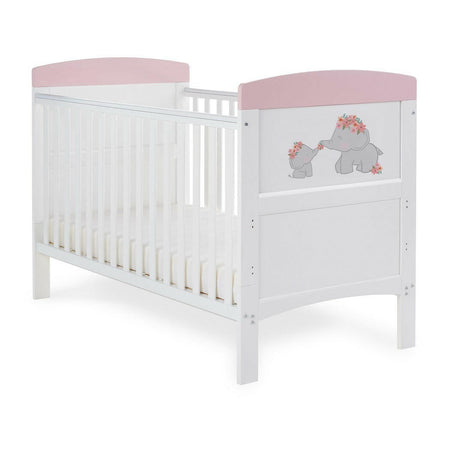 Obaby Grace Inspire Cot Bed Me & Mini Me Elephants - Pink