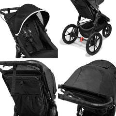 Baby Jogger Summit X3 Jogging Stroller (Midnight Black) - showing some of the Summit`s features