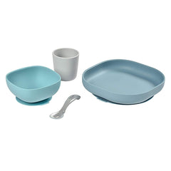 BEABA Silicone Feeding Meal Set (Mist) - showing the items included in this set