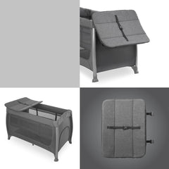 Hauck Play'n'Relax Centre (Melange Charcoal) - showing the changing table