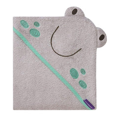 ClevaMama Bamboo Apron Baby Bath Towel - Franky The Frog (Grey)