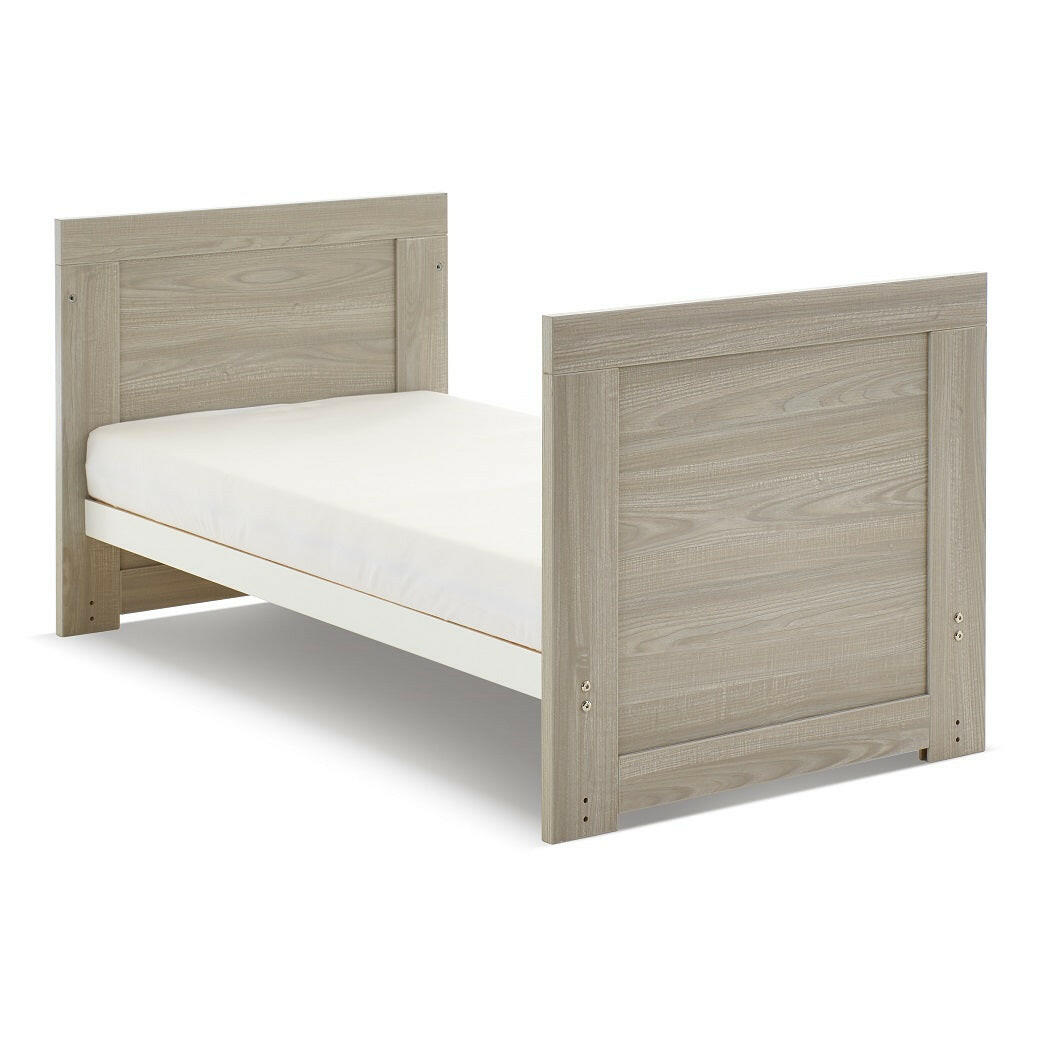 Obaby Nika Mini Cot Bed - Grey Wash & White) - converted into junior bed 