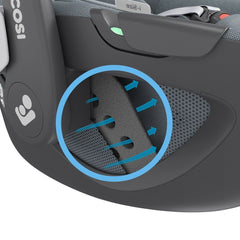 Maxi-Cosi Pebble 360 (Essential Grey) - side view, showing the seat`s ClimaFlow comfort temperature regulation