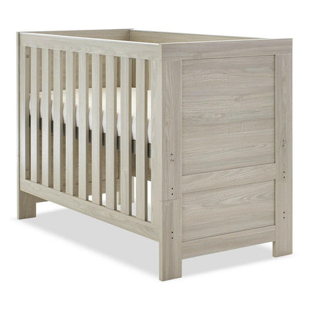 Obaby Nika Mini Cot Bed - Grey Wash - cot with mattress base at the highest level