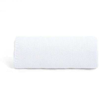 SnuzPod 3-Piece Bedding Set - Crib (White) - showing the knitted cellular blanket