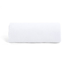 SnuzPod 3-Piece Bedding Set - Crib (White) - showing the knitted cellular blanket