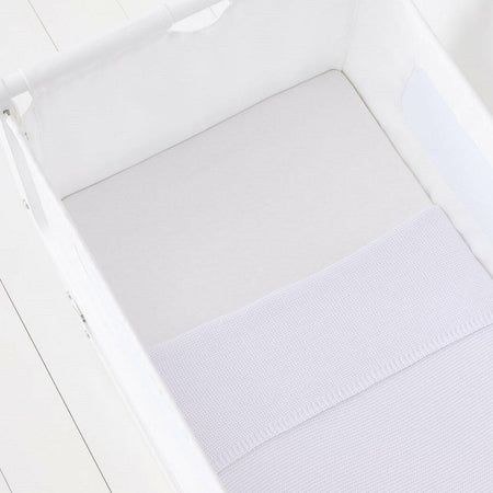 SnuzPod 3-Piece Bedding Set - Crib (White) - lifestyle image (crib not included)