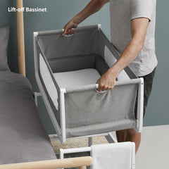 SnuzPod⁴ Bedside Crib 3-in-1 (Dusk) - showing the bassinet being removed from its stand