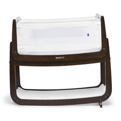 SnuzPod⁴ Bedside Crib 3-in-1 (Espresso) - showing the crib`s incline feature designed to reduce reflux symptoms