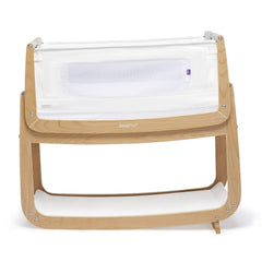 SnuzPod⁴ Bedside Crib 3-in-1 (Natural) - showing the crib`s incline feature designed to reduce reflux symptoms