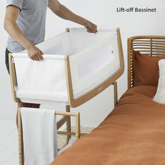 SnuzPod⁴ Bedside Crib 3-in-1 (Natural) - showing the bassinet being removed from its stand