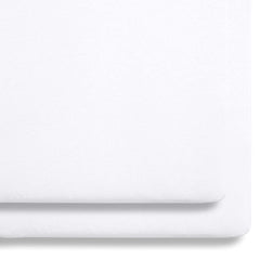 Snuz Crib Fitted Sheets - (White) - showing the sheets fitted to a mattress (mattress not included, available separately)