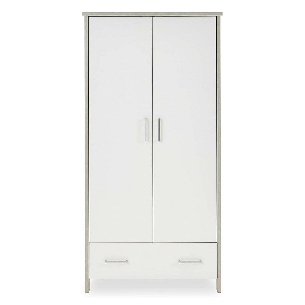 Obaby Nika Mini 3 Piece Room Set (Grey Wash & White) - showing the double wardrobe