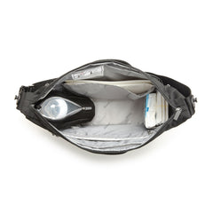 Doona All Day (Black) - showing the bag`s interior compartments (bottle, nappies and accessories not included)