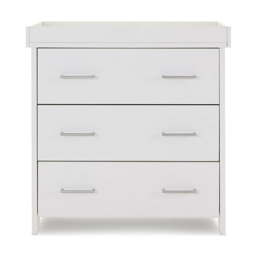 Obaby Nika Changing Unit (White Wash) - showing the unit with its changing section attached