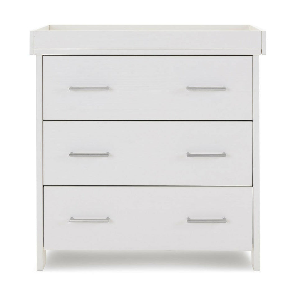 Obaby Nika Changing Unit (White Wash) - showing the unit with its changing section attached