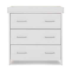 Obaby Nika Changing Unit (White Wash) - showing the unit with its changing section attached