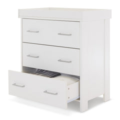 Obaby Nika 3 Piece Room Set (White Wash) - showing the changing unit with the removable changing top attached