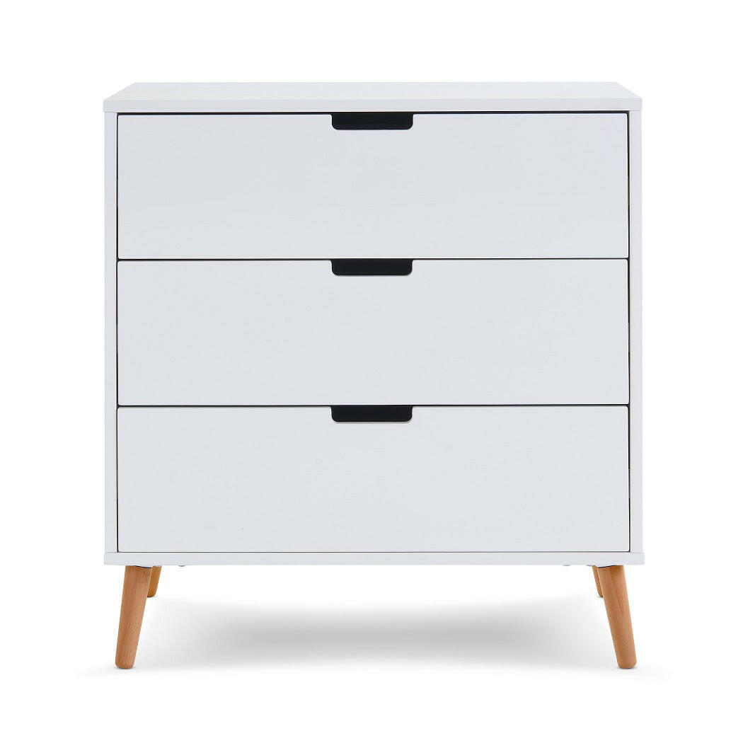 Obaby Maya Changing Unit (White with Natural) - front view, shown here without its changing top