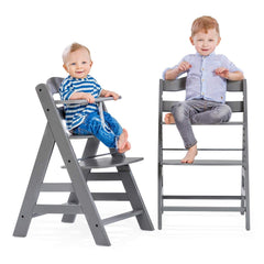 Hauck Alpha+B Wooden Highchair (Grey) - showing different ways the highchair can be used