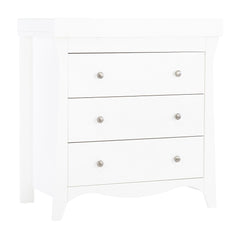 CuddleCo Clara 2 Piece Room Set (White) - showing the dresser with its changing station attached