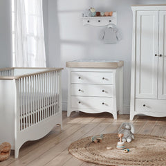 CuddleCo Clara 3 Piece Room Set (White & Ash) - lifestyle image