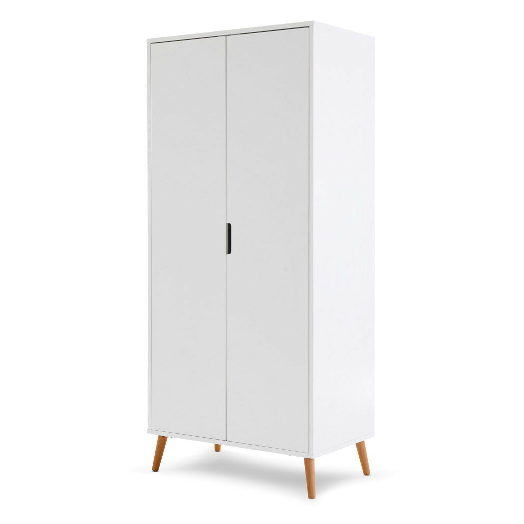 Obaby Maya 3 Piece Room Set (White with Natural) - showing the double wardrobe