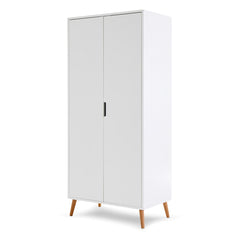 Obaby Maya 3 Piece Room Set (White with Natural) - showing the double wardrobe