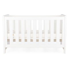 CuddleCo Aylesbury Cot Bed (White) - showing the cot with the mattress base at its middle level (mattress not included, available separately)
